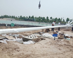  High pole lamp installation of Yanggu Senquan Wetland Park